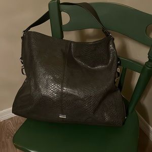 Jewell by Thirty One Women's Gray Faux Leather Croc Large Hobo Shoulder Hand Bag